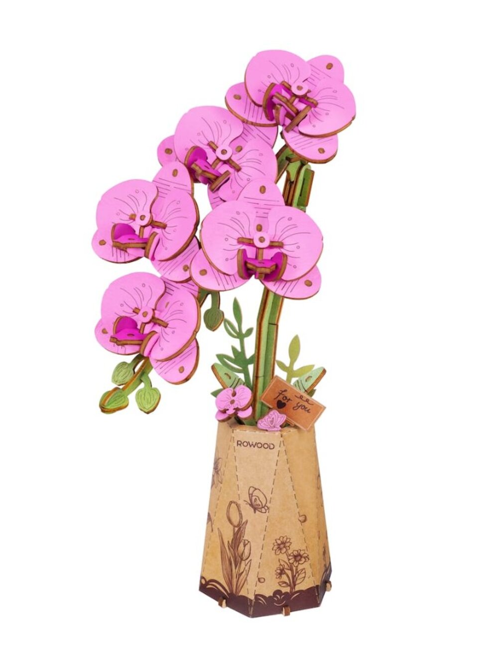 Rowood Wooden Bloom Craft Puzzle - Purple Moth Orchid